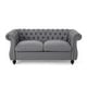 preview thumbnail 31 of 40, Somerville Upholstered Chesterfield Nailhead Loveseat by Christopher Knight Home