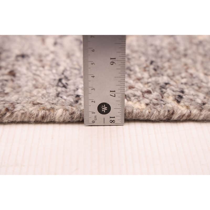 ECARPETGALLERY Hand-knotted Tangier Grey Wool Rug - 5'0 x 7'10