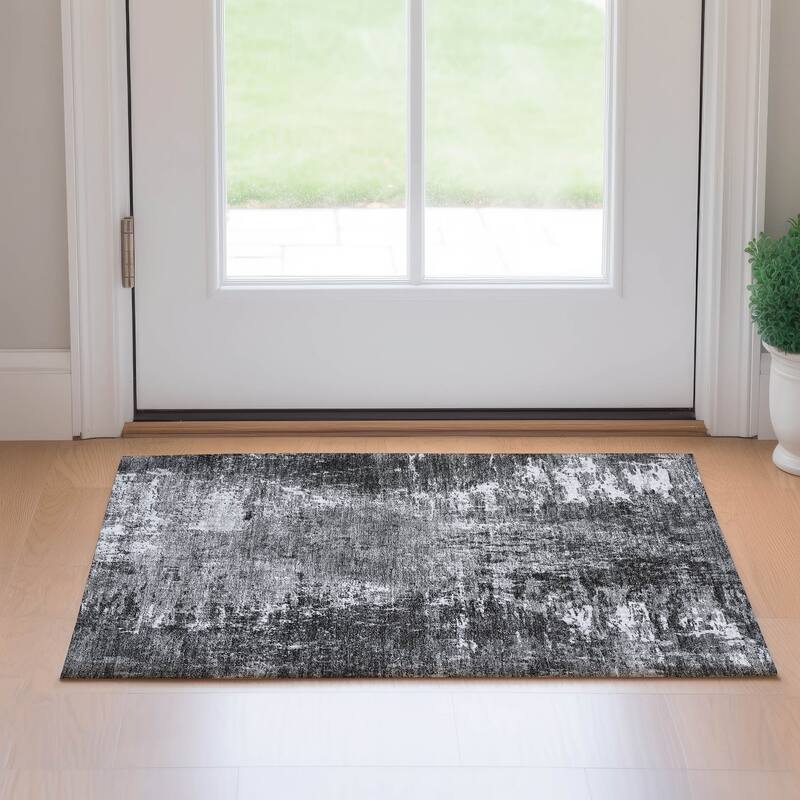 Premium Washable Super Soft Abstract Glam Mayfield Rug - Gray - 1' 8" x 2' 6" - Rectangle