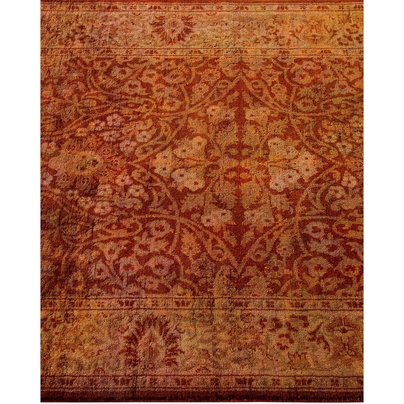 Overton Hand Knotted Wool Vintage Inspired Modern Contemporary Overdyed Red Area Rug - 2' 7" x 24' 1"