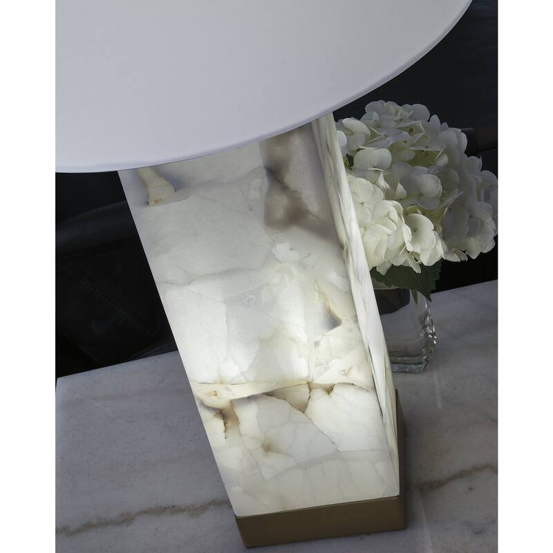 Signature Design by Ashley Linderfield White/Gold Finish Table Lamp - 14"W x 14"D x 30"H