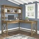 preview thumbnail 28 of 70, Key West 60W L Shaped Desk with Hutch by Bush Furniture Reclaimed Pine