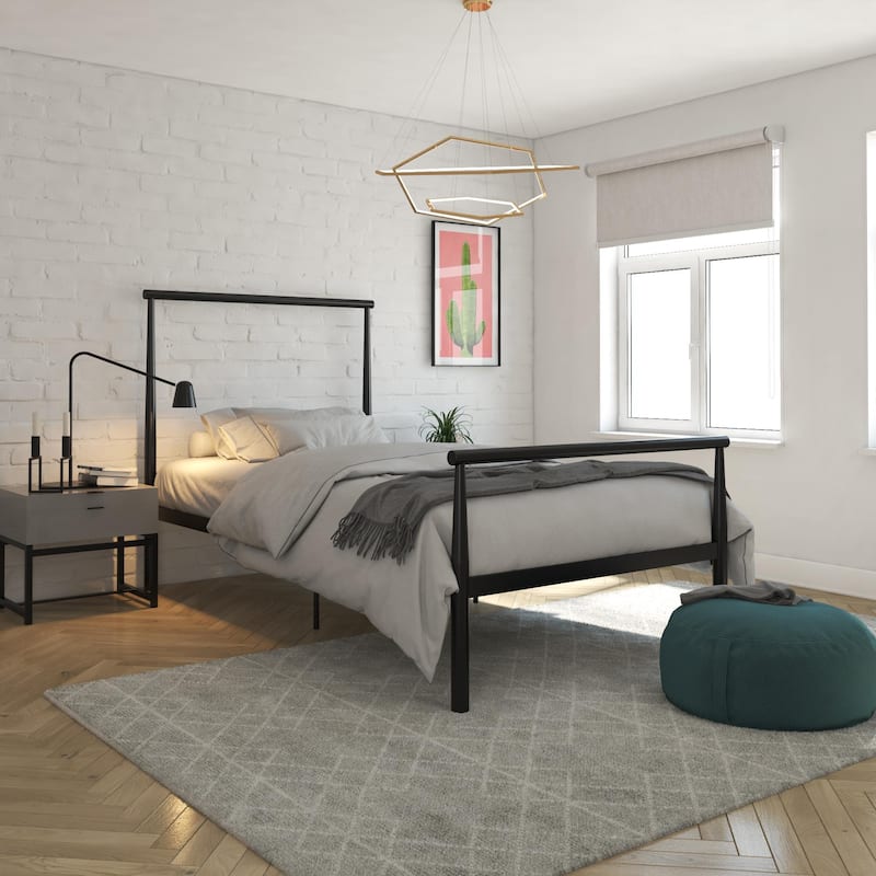 Avenue Greene Liane Industrial Minimalist Metal Platform Bed