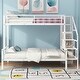preview thumbnail 8 of 9, Twin over Full Size Metal Bunk Bed with Storage Staircase and Open Wardrobe