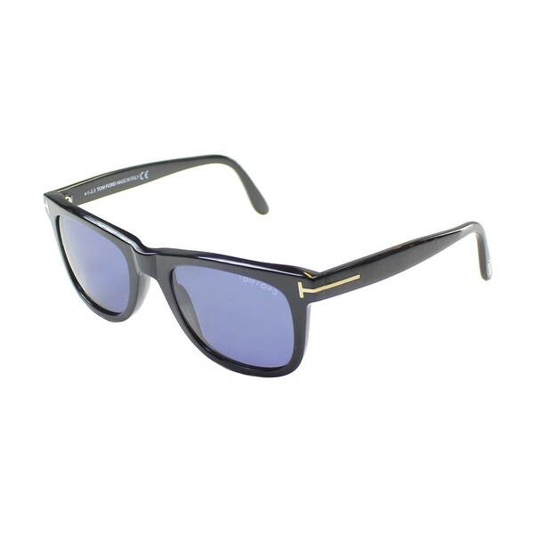 Shop Tom Ford Leo TF 336 01V Unisex Black Frame Blue Lens Sunglasses ...