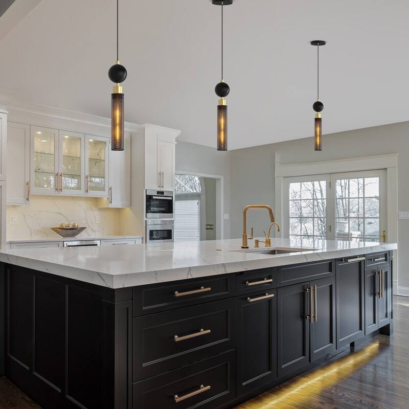 Modern Black Pendant Lights, Adjustable Hanging Lights For Kitchen Island, Dining Room, Or Bedroom (Set Of 3)