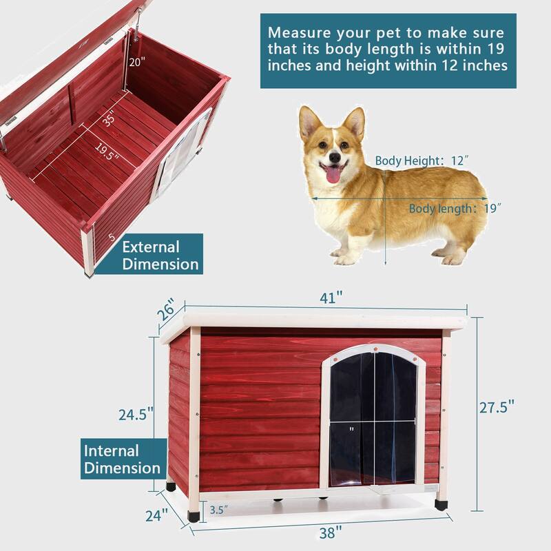Wooden Dog Houses Weatherproof for Large Dog