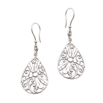 Novica Handmade Dragonfly Breeze Sterling Silver Dangle Earrings