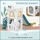 preview thumbnail 3 of 9, 5 in 1 Toddler Slide, Indoor Kids Slide Playset for 1-3 Years Olds with Basketball Hoop, Climber, Telescope & Storage Basket