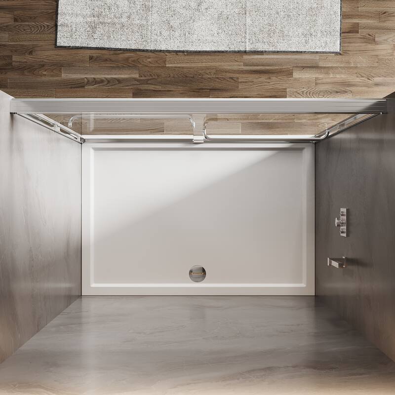 Sunny Shower 60 in.W x 72 in.H Double Sliding Shower Door with 1/4 inch Clear Tempered Glass