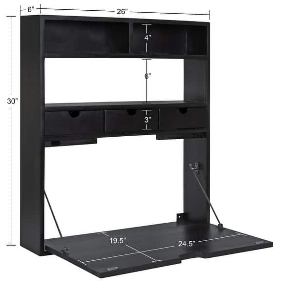 dimension image slide 1 of 4, Kate and Laurel Georgie Wall Hanging Desk