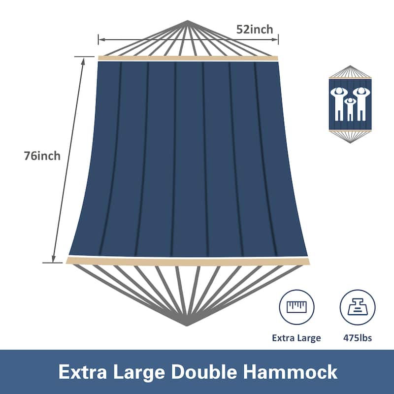 Hammock Double Hammock with Stand, Two Person Cotton Rope Hammock