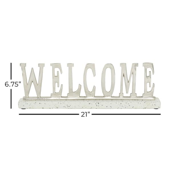 Silver Terrazzo Modern Decorative Sign 7 x 21 x 2 - 21 x 2 x 7