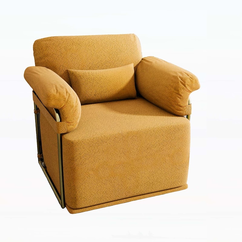 360 Degree Swivel Accent Chair for Living Room and Bedroom - Orange