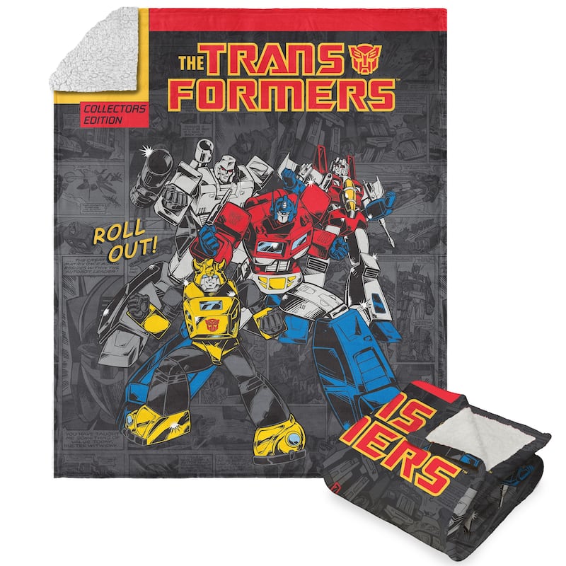Hasbro Transformers Silk Touch Sherpa Throw Blanket