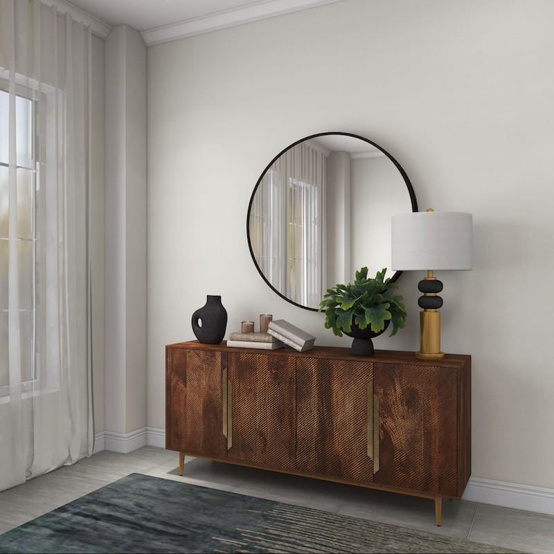 Modern Black Aluminum Vase for Living Room or Entryway