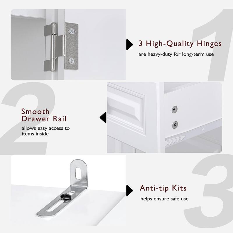 71" Tall Kitchen Pantry Cabinet with 3 Pull Out Cabinet Organizers