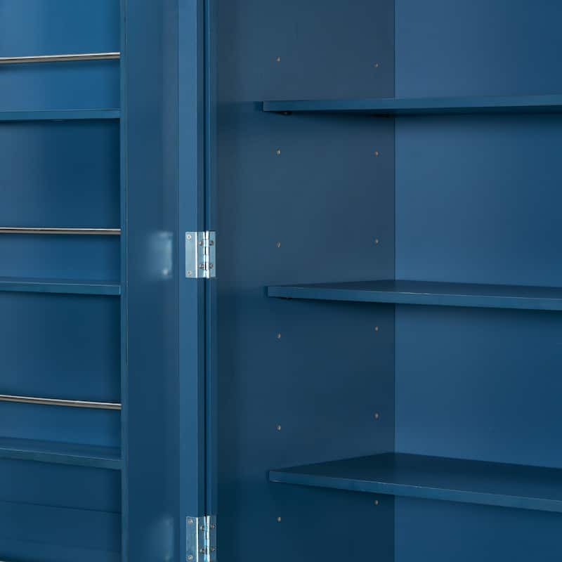 72" Shaker Style Kitchen Pantry Cabinet with Drawers, Freestanding Storage Cupboard with Pull-Out Trays