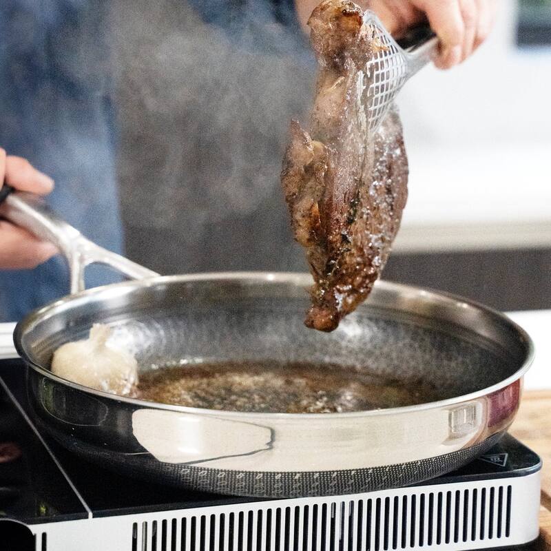 DiamondClad Hybrid Nonstick Stainless Steel Fry Pan Lid Cookware Set
