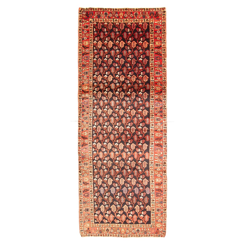 ECARPETGALLERY Hand-knotted Andelz Navy Wool Rug - 3'7 x 9'8