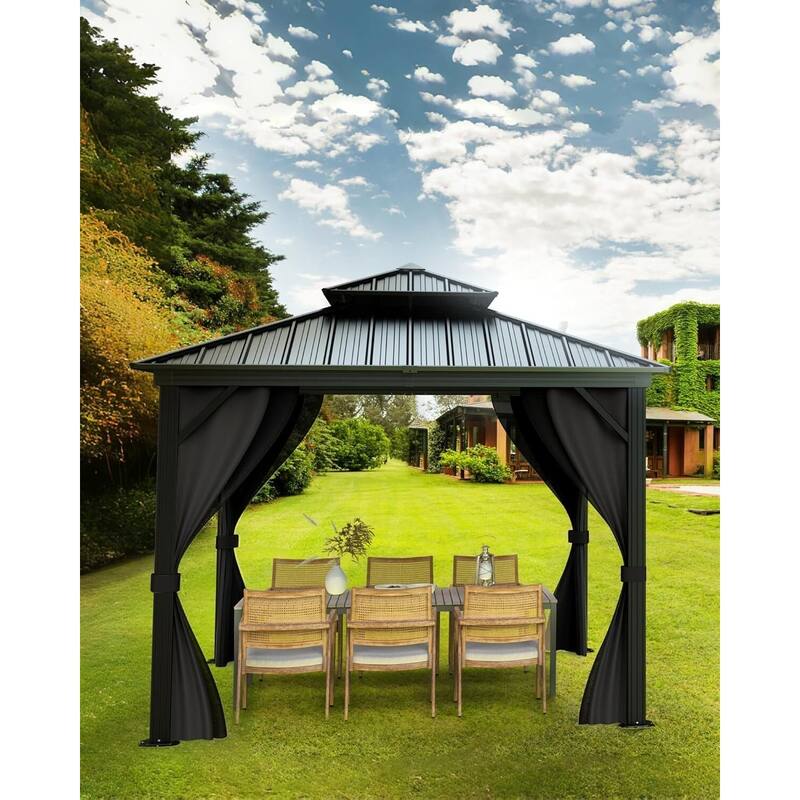 12'x12' Hardtop Gazebo for Patio, Deck, Backyard, Lawn, and Garden - 12X12 Ft - Grey