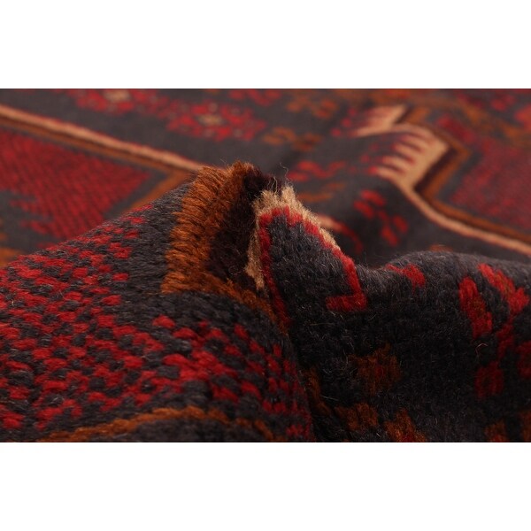 ECARPETGALLERY Hand-knotted Baluch Red Wool Rug - 3'8 x 6'7