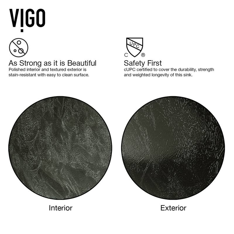 VIGO Giovanni 17"L x 17"W x 6"H Glass Round Vessel Bathroom Sink