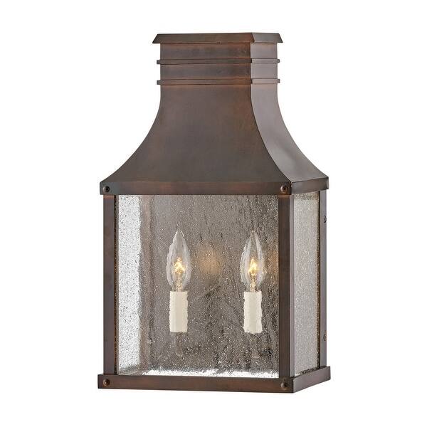 slide 2 of 2, Hinkley Beacon Hill Collection Two Light Outdoor Medium Wall Mount Lantern, Blackened Copper