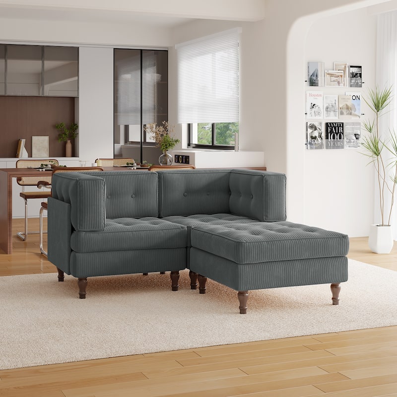 Madison Oversized Upholstered Corduroy Modular Sectional Sofa