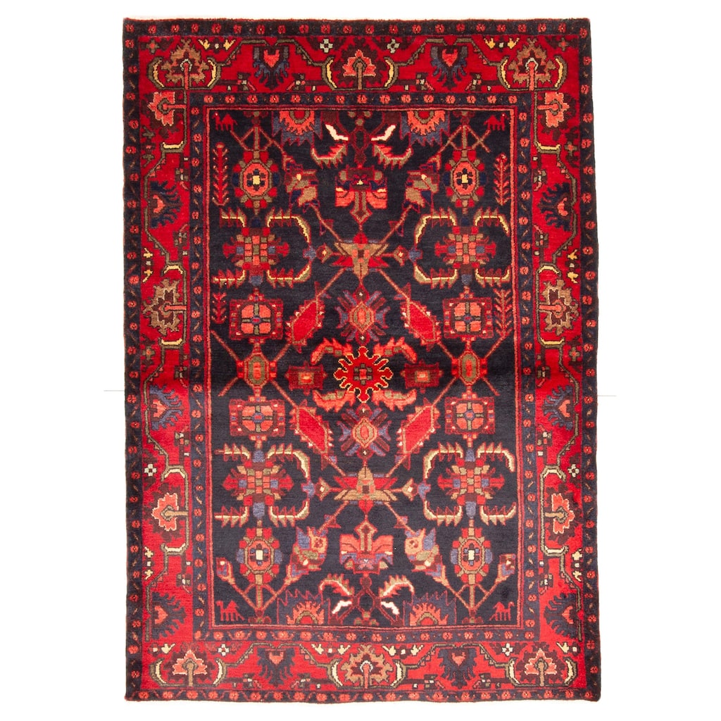 ECARPETGALLERY Hand-knotted Andelz Black Wool Rug - 4'5 x 6'10