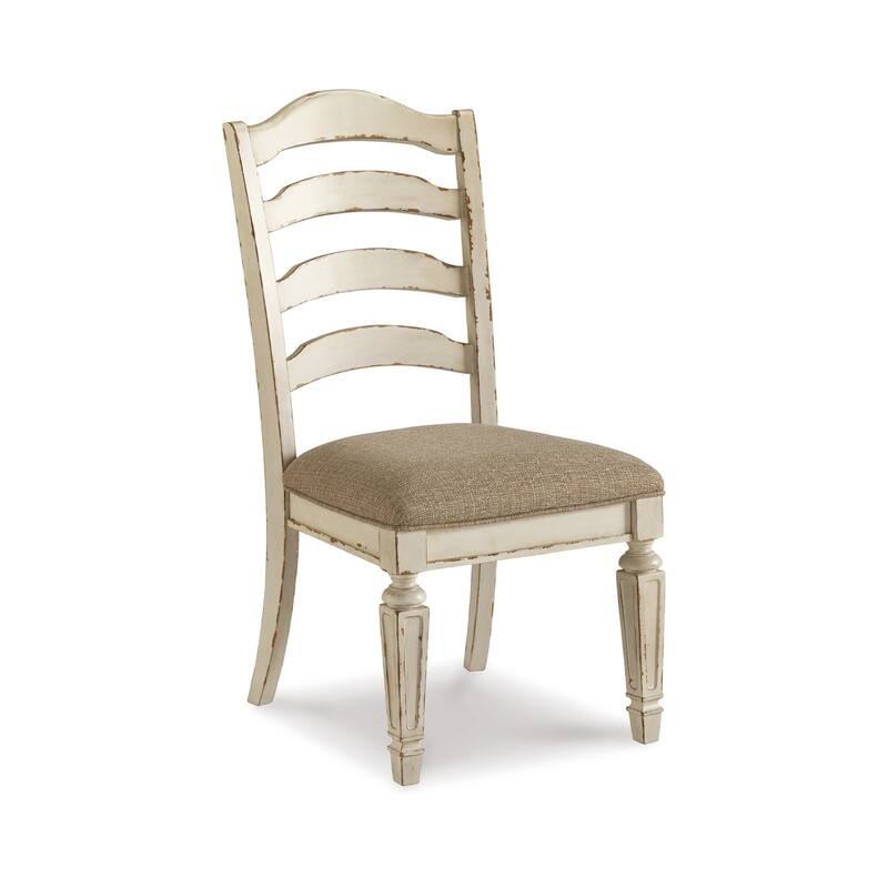 Alyn Dining Side Chair Set of 2, Ladderback, Distressed White Wood