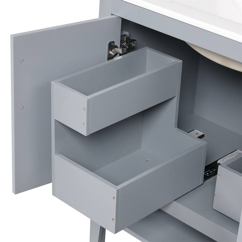 30" Bathroom Vanity with Sink Bathroom Cabinet with Doors and Drawers and shelve