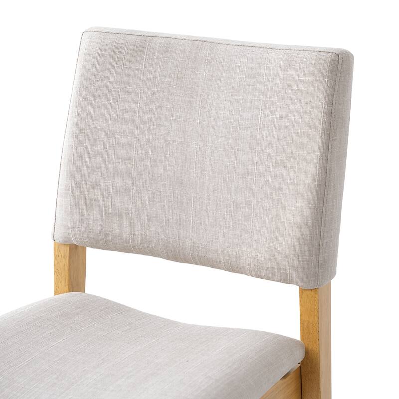 Roomfitters Dining Chairs Set of 4, Upholstered Linen Kitchen Chairs with Solid Wood Frame, Space Saving Dining Seating