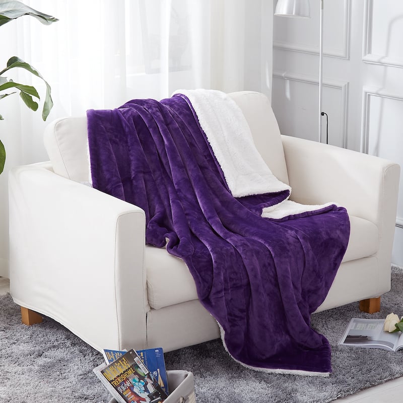 Sherpa Blanket - Fluffy & Soft Plush Bed Blanket - Hypoallergenic - Reversible - Lightweight
