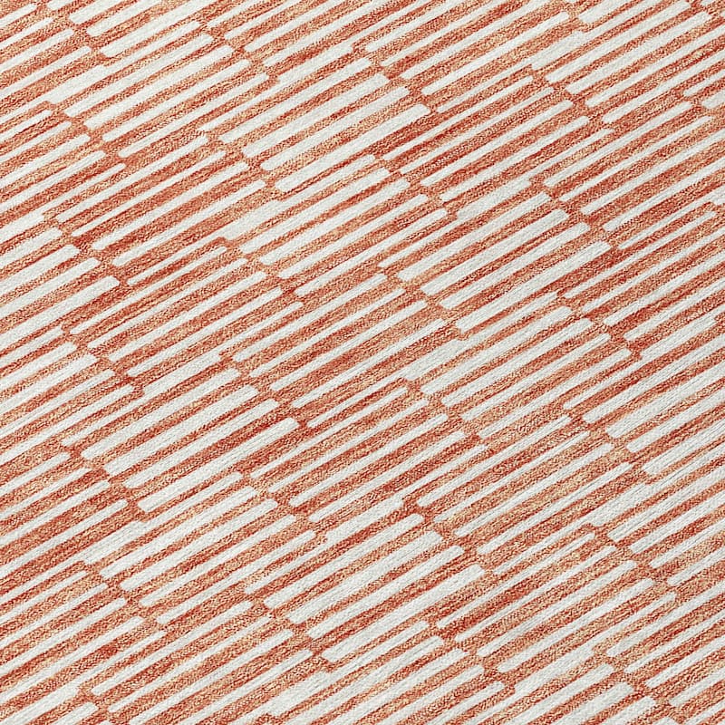 Machine Washable Indoor/ Outdoor Chantille Stripe Blocks Rug