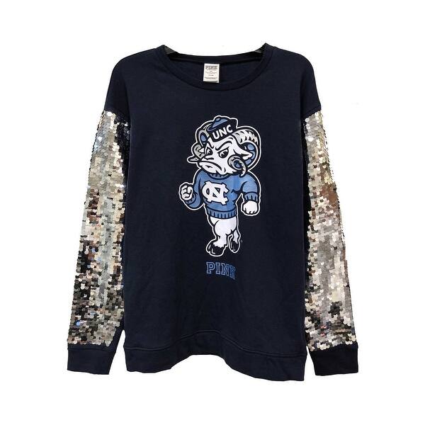 Shop Victoria S Secret Pink Unc Sequins Bling Oversized Fit Pullover Sweatshirt Small Overstock 28861202
