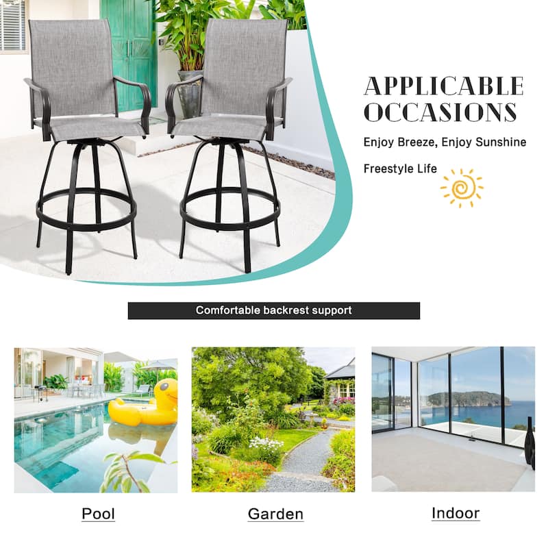 Futzca Patio Swivel Bar Bistro Set or Swivel Bar Stools