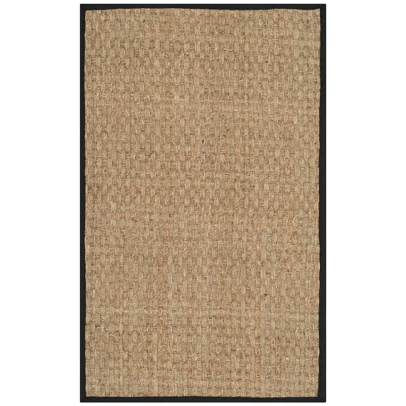 SAFAVIEH Natural Fiber Zymryd Basketweave Seagrass Rug - 2' x 3' - Natural/Black
