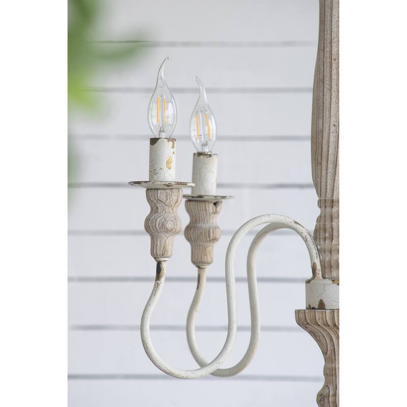 4 - Light Wood Chandelier