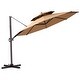 preview thumbnail 28 of 33, VredHom 11.5FT Dual Wind Vent Offset Cantilever Canopy Patio Umbrella
