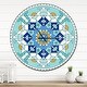 preview thumbnail 7 of 6, Designart 'Gorgeous Blue Morroccan tile' Oversized Contemporary Wall CLock 29 in. wide x 29 in. high