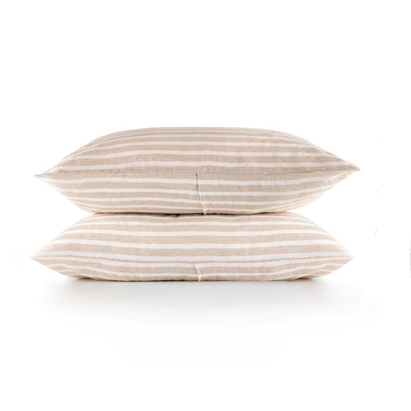 100% French Linen Pillowcase Set by BOKSER HOME