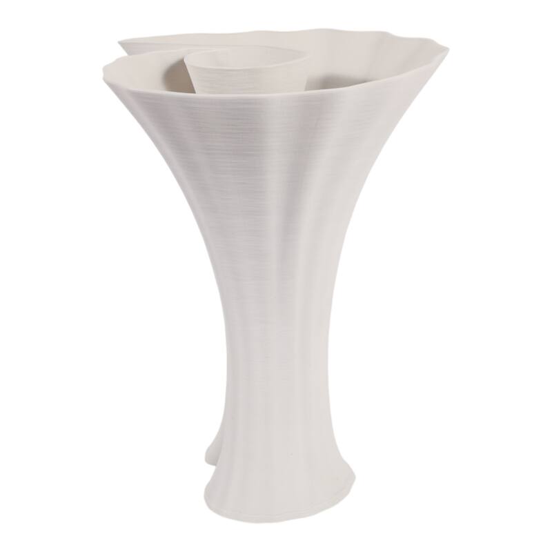 Stoneware Decorative Vase Modern Sculptural Elegant Curved Silhouette