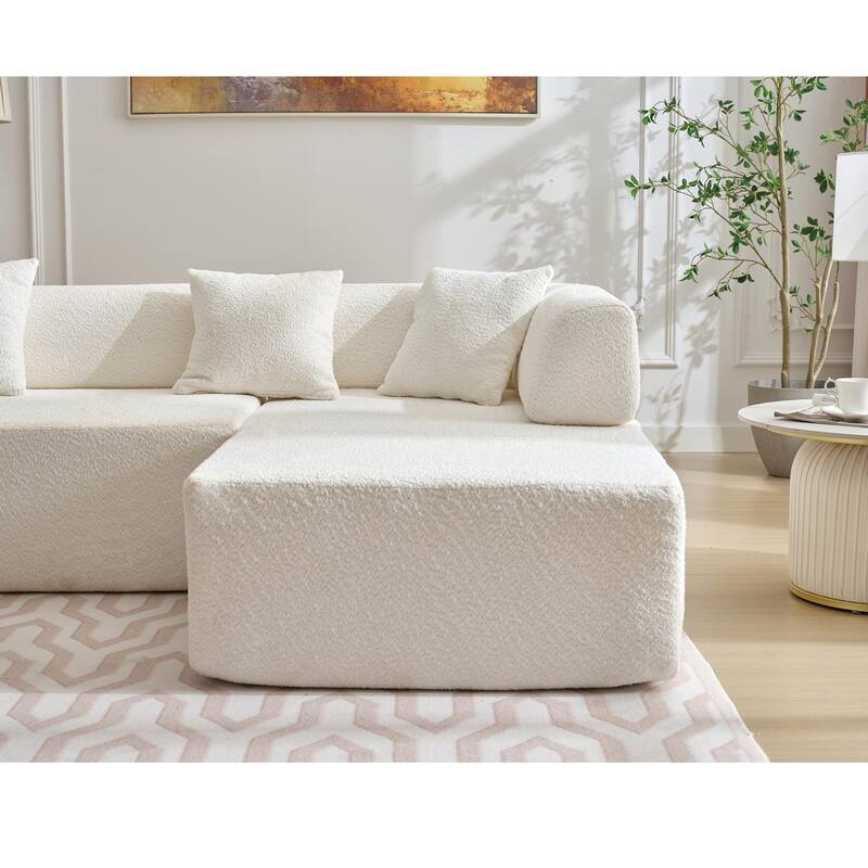 140" L-Shape Cloud Sectional Couch w/ Chaise, Modern Modular Sofa with Deep Seat, Upholstered Couches No Assembly Required