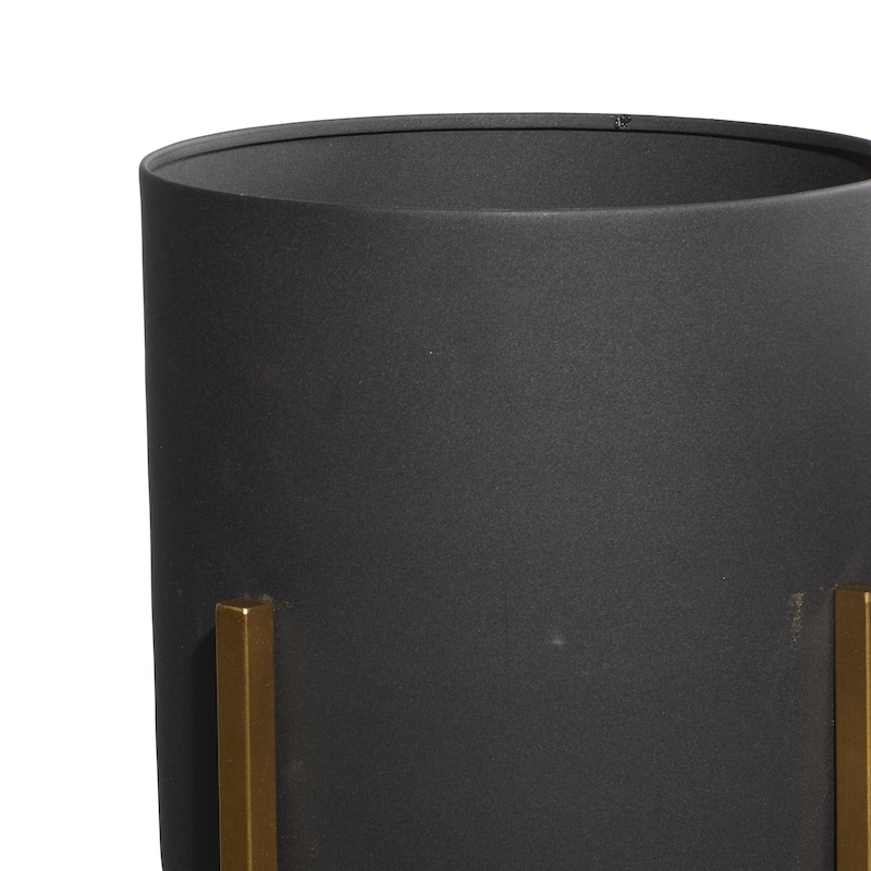 Metal Indoor Outdoor Planter with Removable Stand - Set of 2 Gold or Black- Roche River Decor