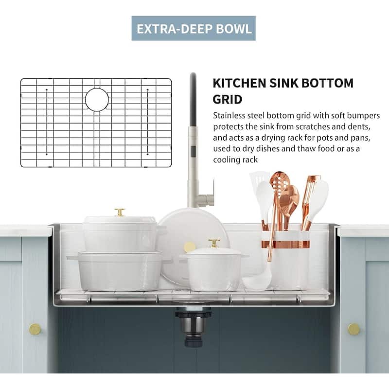 33x22 Drop In Stainless Steel Workstation Sink, 33 Inch 18-Gauge Stainless Steel Drop-In Kitchen Sink