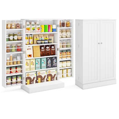 Gymax 41'' Tall Pantry Cabinet Kitchen Storage Cabinet w/ Doors &