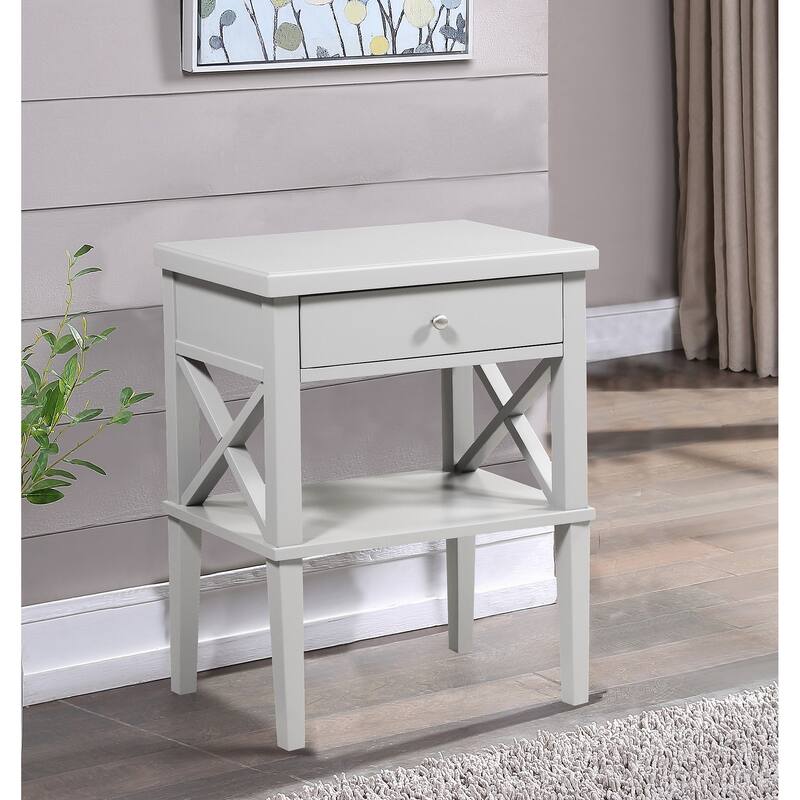 Nightstand with 1-drawer and 1-Shelf