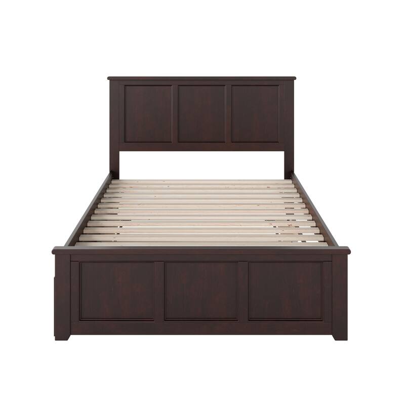 AFI Madison Full Size Platform Bed with Matching Footboard & Full Trundle