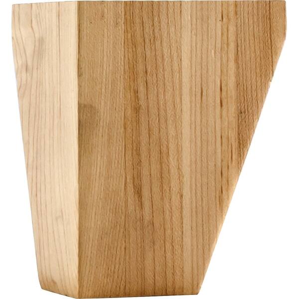 slide 1 of 1, Hardware Resources Bun Foot with Shaker Styling, 4-1/2"H x 3-1/2" Natural Maple